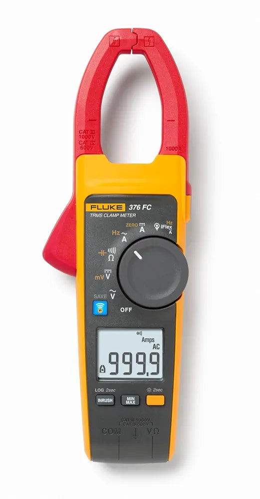 Fluke 376FC AC/DC Clamp Meter with iFlex For Industrial/Commercial Electricians, VFD Low Pass Filter For Accurate Measurements, Inrush Measurements, Bluetooth Connectivity For Remote Measurements