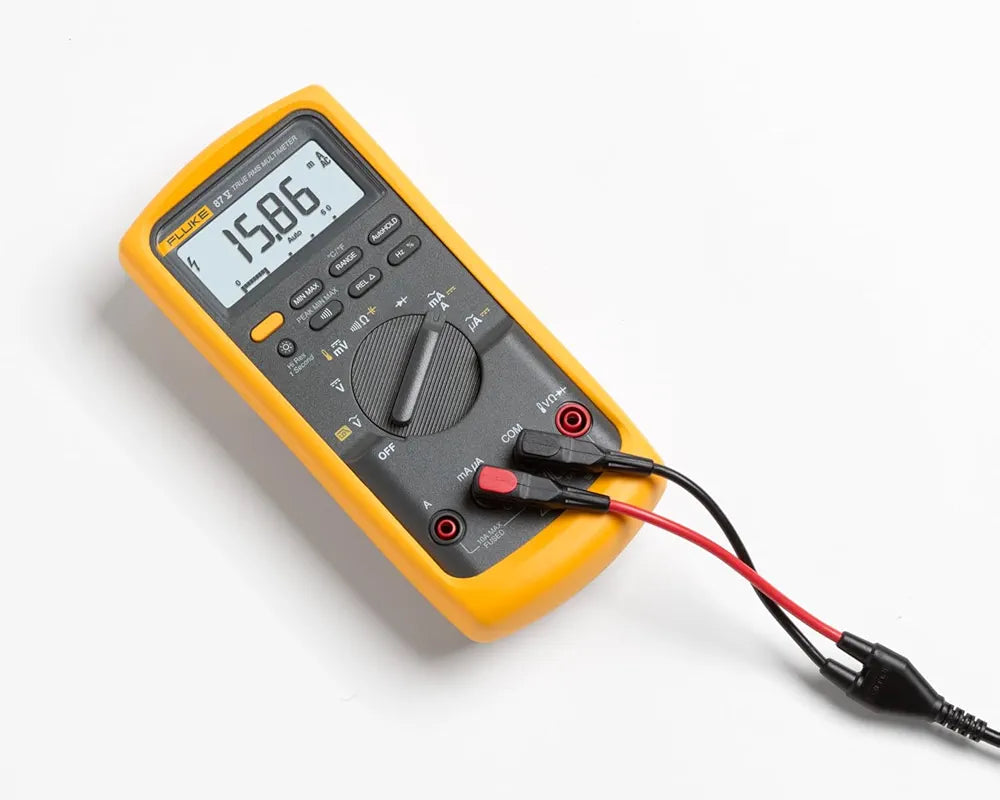 Fluke 87V Industrial Digital Multimeter, For Advanced Troubleshooting, Measures 1000 V AC/DC, Peak Min/Max, Low Pass Filter, Includes TL75 Test Leads, AC175 Alligator Clips, 80BK Temp Probe