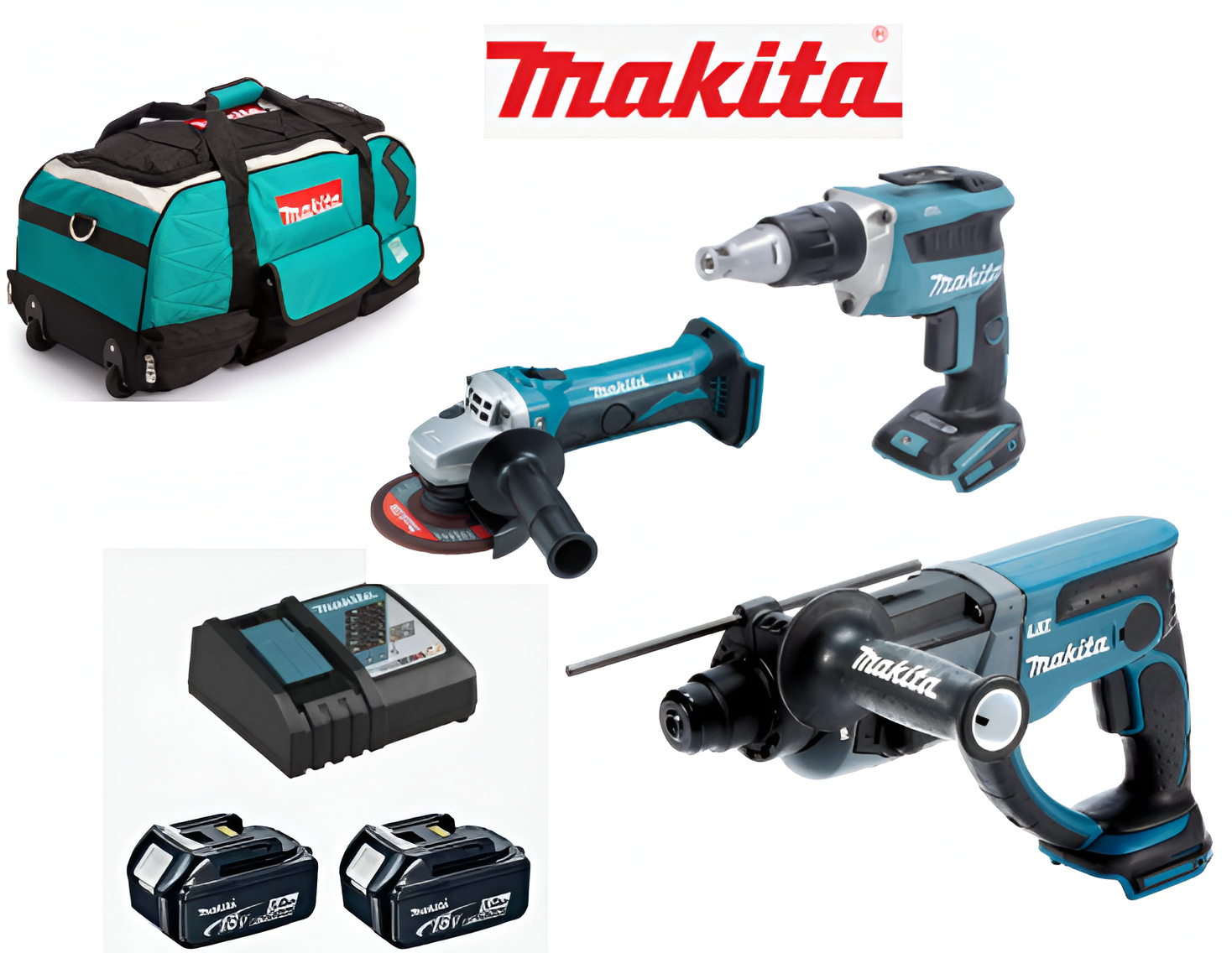 KIT HERRAMIENTAS BATERIAS 18V CARTON YESO MAKITA