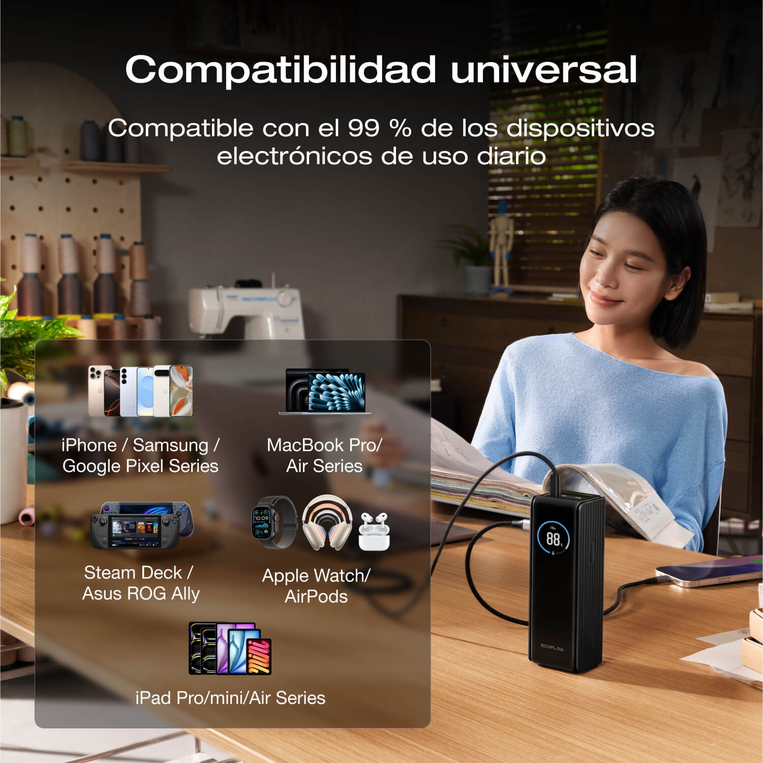 Banco de energía EcoFlow RAPID (25,000 mAh, 170 W)