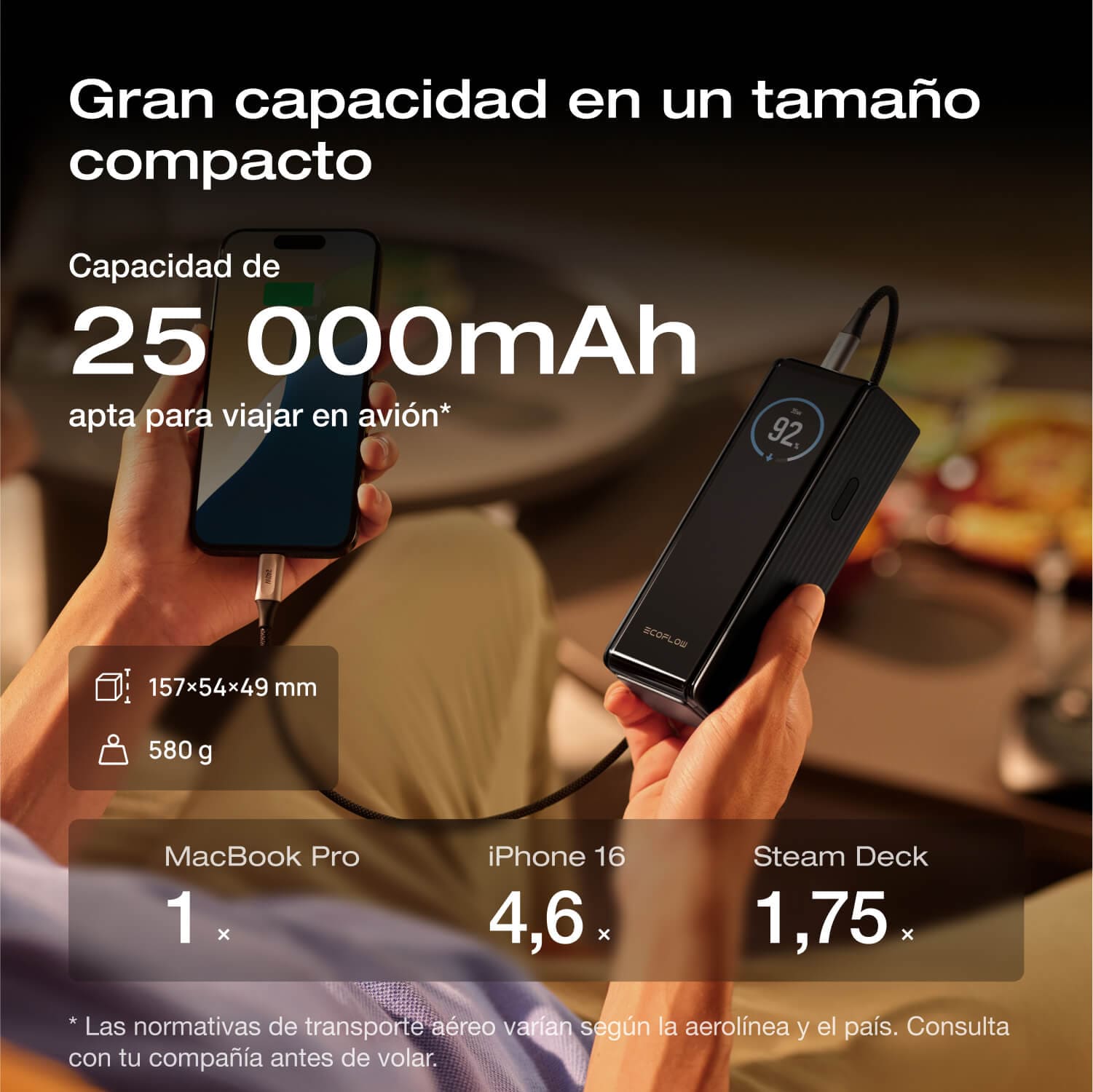 Banco de energía EcoFlow RAPID (25,000 mAh, 170 W)