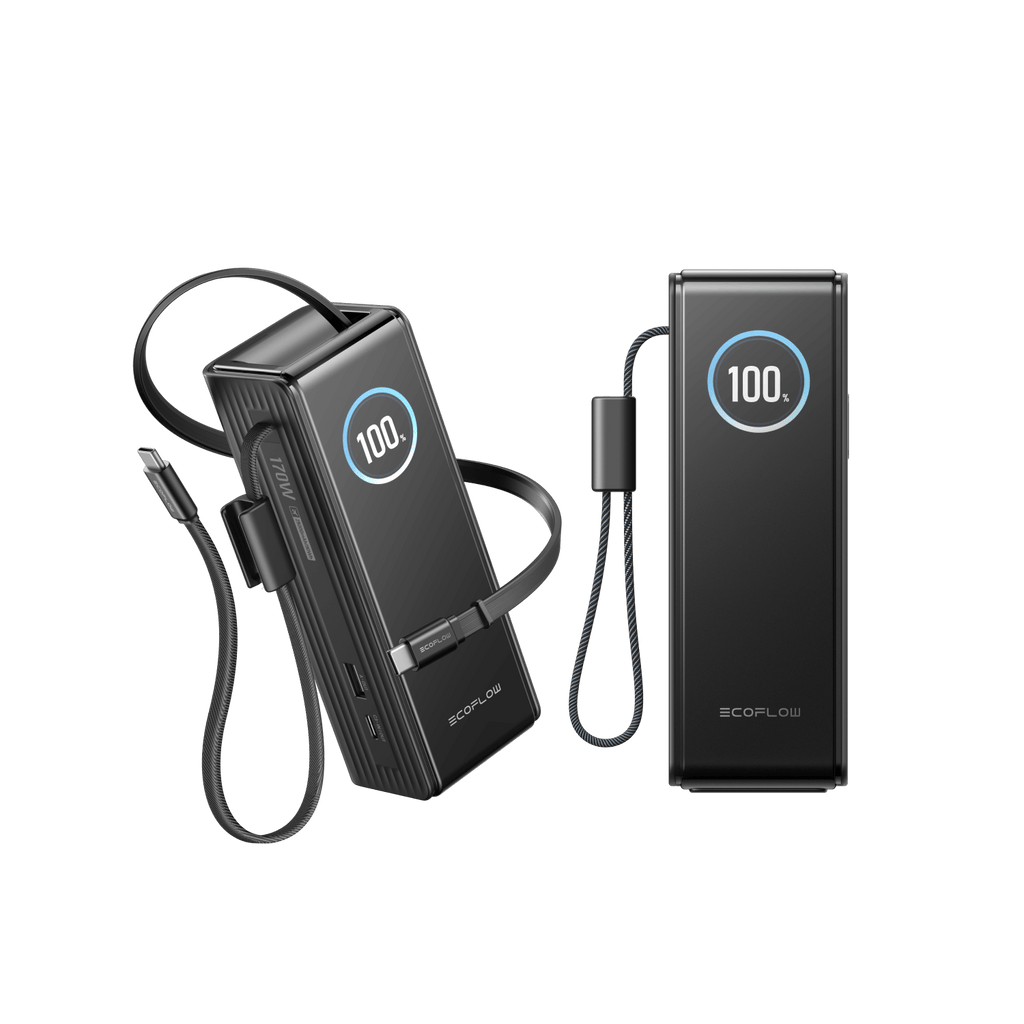 Banco de energía EcoFlow RAPID (25 000 mAh, 170 W, cables integrados y retráctiles de 100 W)