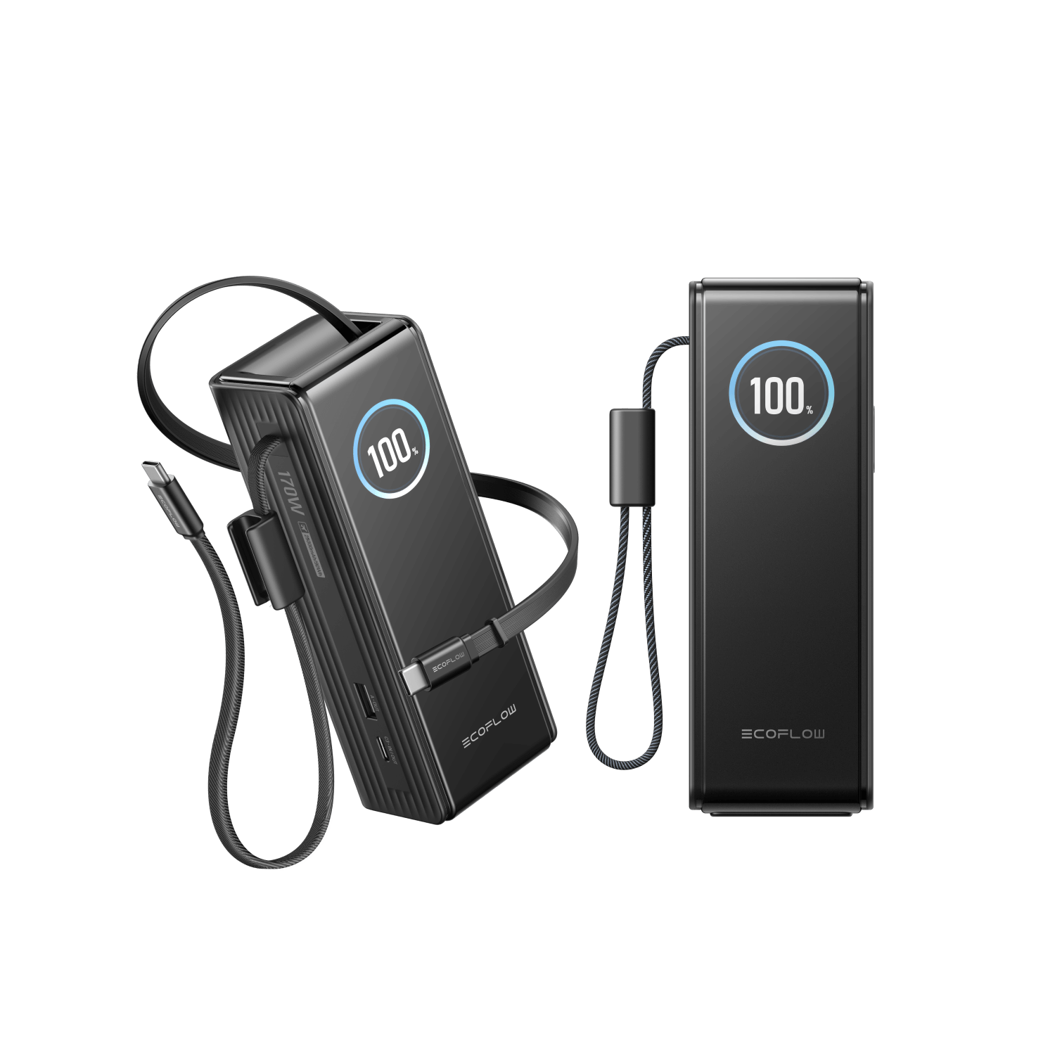 Banco de energía EcoFlow RAPID (25 000 mAh, 170 W, cables integrados y retráctiles de 100 W)
