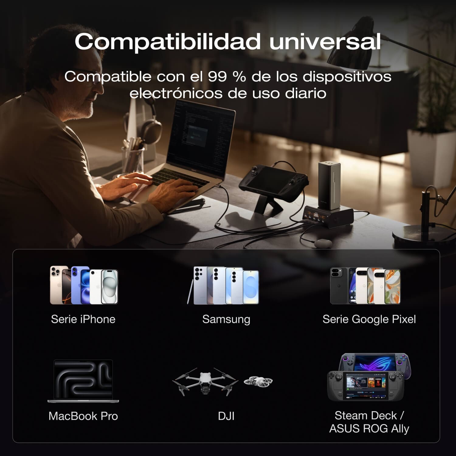 Banco de energía EcoFlow RAPID Pro (20 000 mAh, 230 W, cable integrado de 100 W)