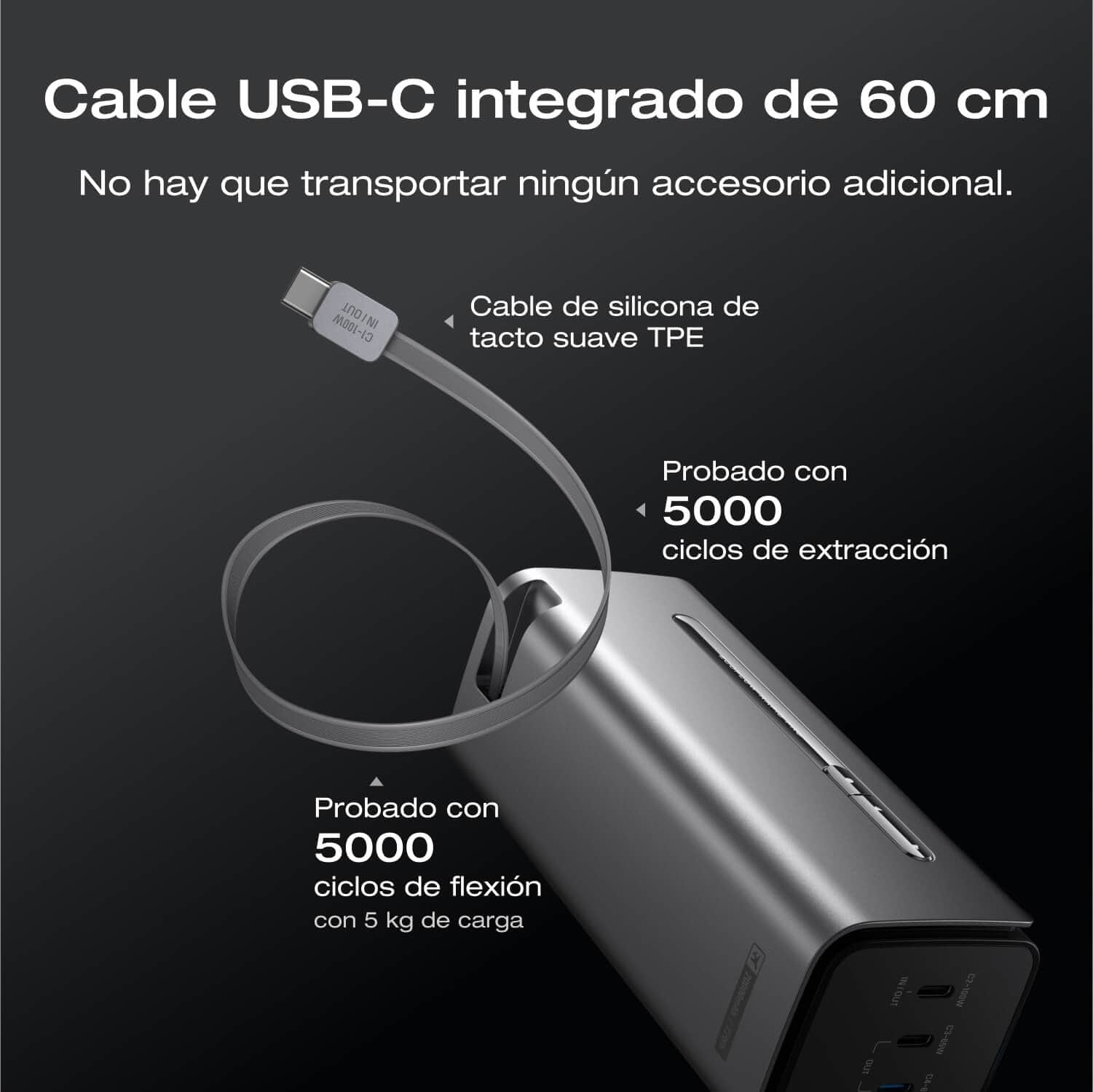 Banco de energía EcoFlow RAPID Pro (20 000 mAh, 230 W, cable integrado de 100 W)