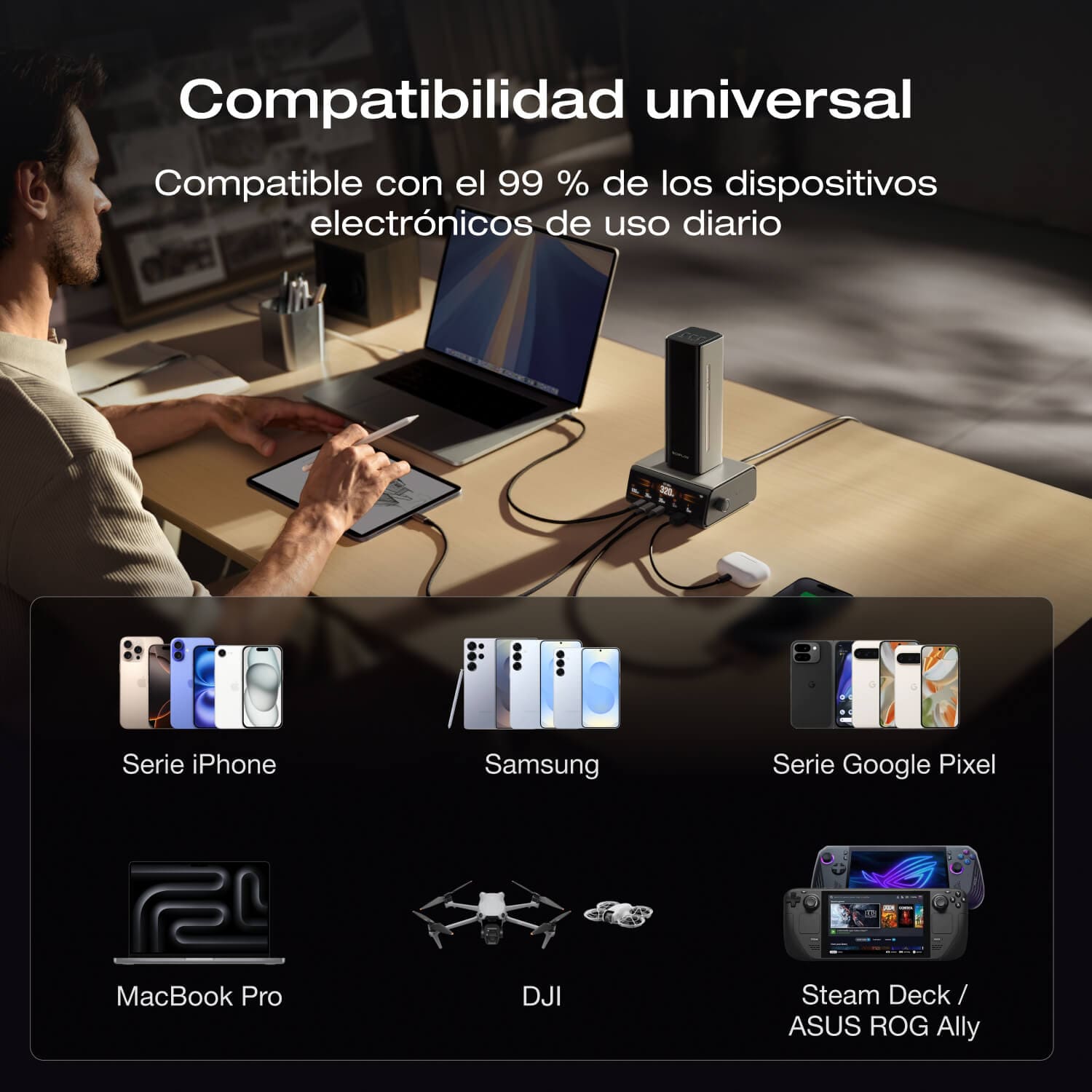 Banco de energía EcoFlow RAPID Pro (27 650 mAh, 300 W, cable integrado de 140 W)