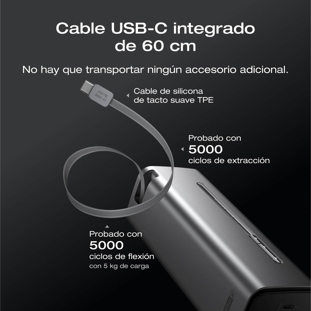 Banco de energía EcoFlow RAPID Pro (27 650 mAh, 300 W, cable integrado de 140 W)