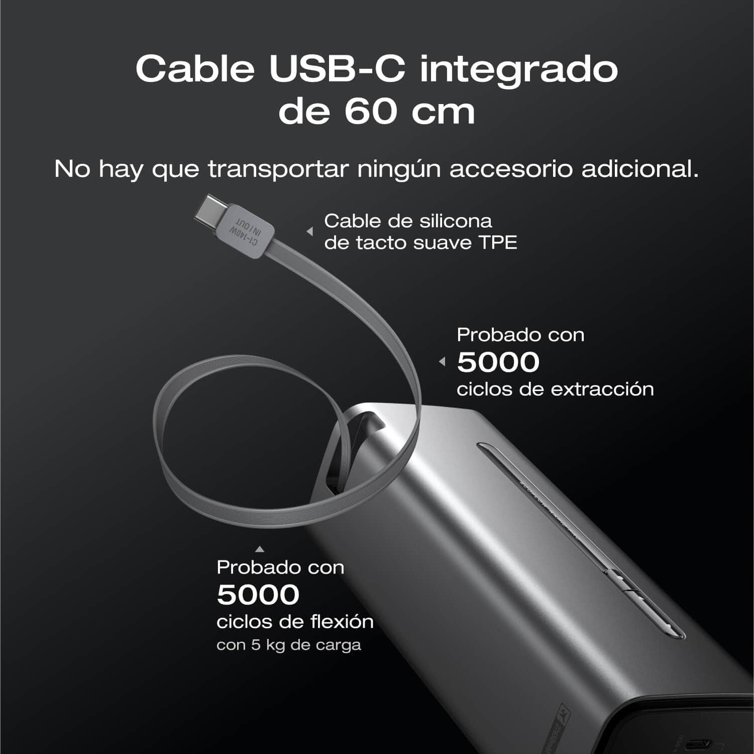 Banco de energía EcoFlow RAPID Pro (27 650 mAh, 300 W, cable integrado de 140 W)