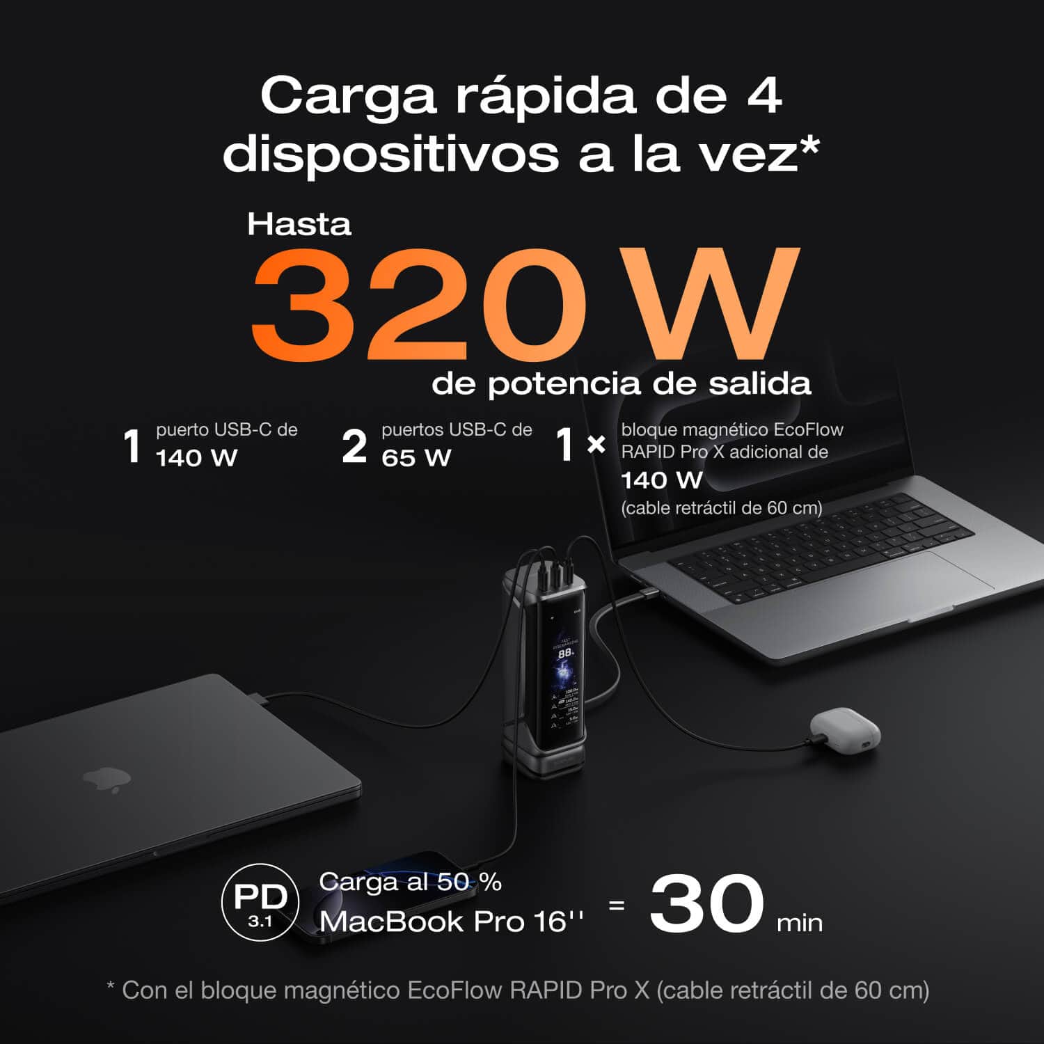 Banco de energía EcoFlow RAPID Pro X (27 650 mAh, 300 W)