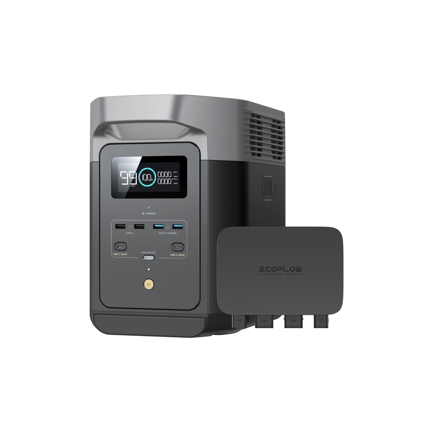 Cargador mediante alternador EcoFlow de 800 W + EcoFlow DELTA 2