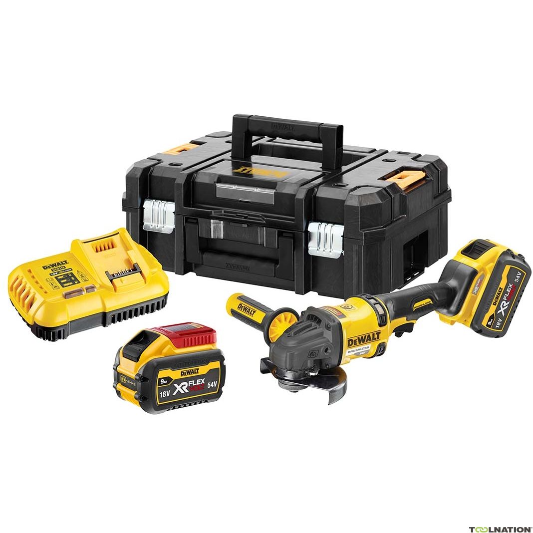 DCG418X2-QW XR FlexVolt 54 Volt 9.0Ah Li-Ion Angle Grinder 125mm