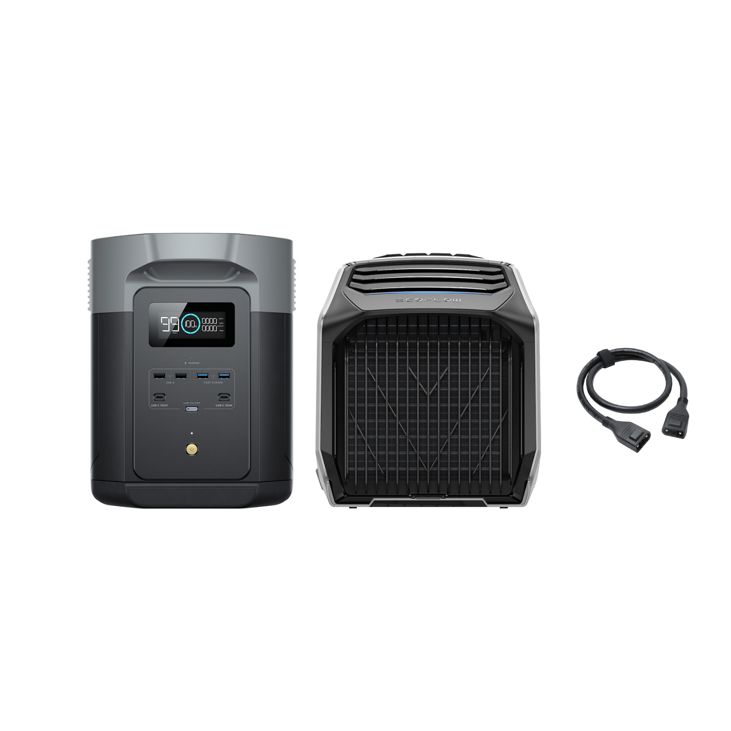 EcoFlow WAVE 2 + EcoFlow DELTA 2 Max + Panel solar portátil EcoFlow de 400W