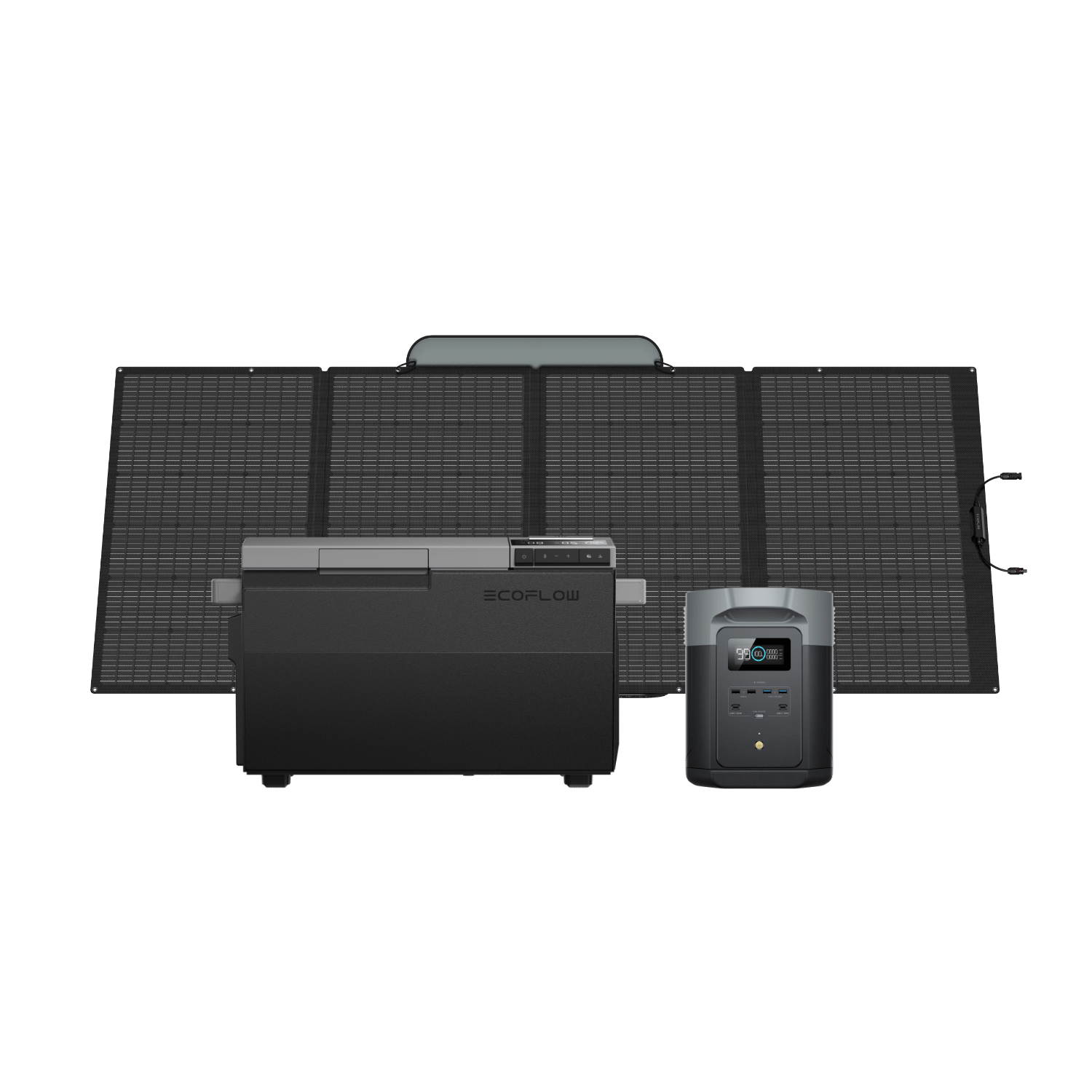EcoFlow GLACIER + EcoFlow DELTA 2 Max + Panel solar portátil EcoFlow de 400W