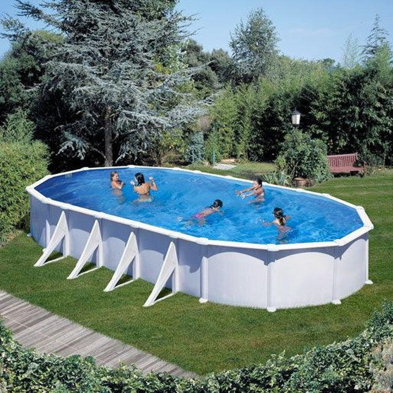 Gre Piscina Atlantis De Acero Blanca Ovalada