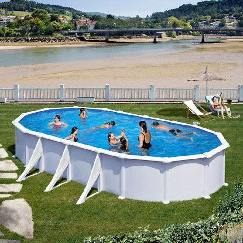 Gre Piscina Atlantis De Acero Blanca Ovalada