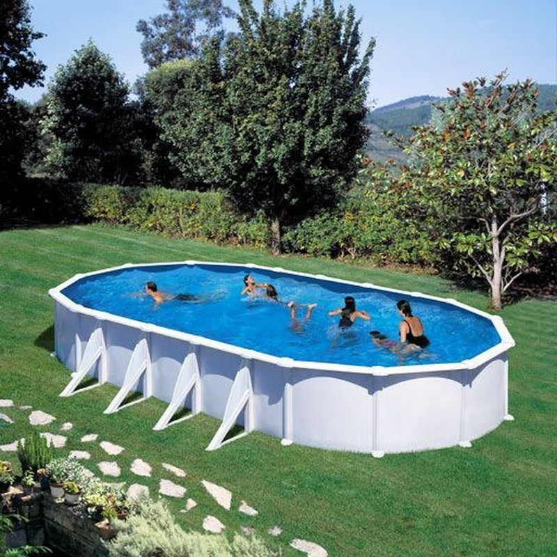 Gre Piscina Atlantis De Acero Blanca Ovalada
