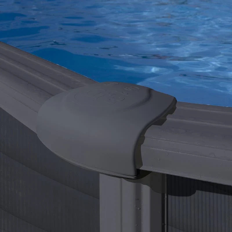 Gre Piscina Capri Ovalada De Acero Grafito 730 x 375 x 132 cm