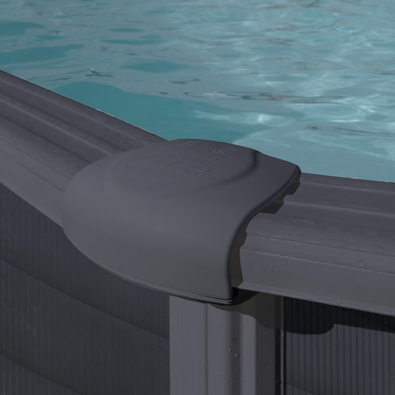 Gre Piscina Granada Redonda Imitación Grafito Ø460×132 cm y Ø350x132 cm