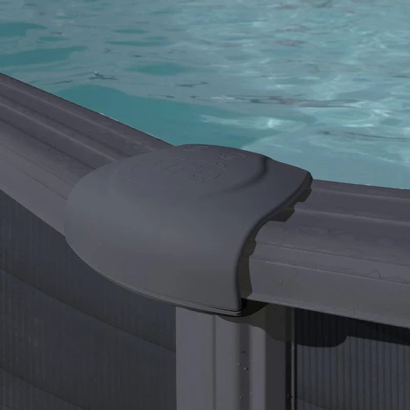 Gre Piscina Granada Ovalada Imitación Grafito Ø610 x 375 cm y Ø730 x 375 cm