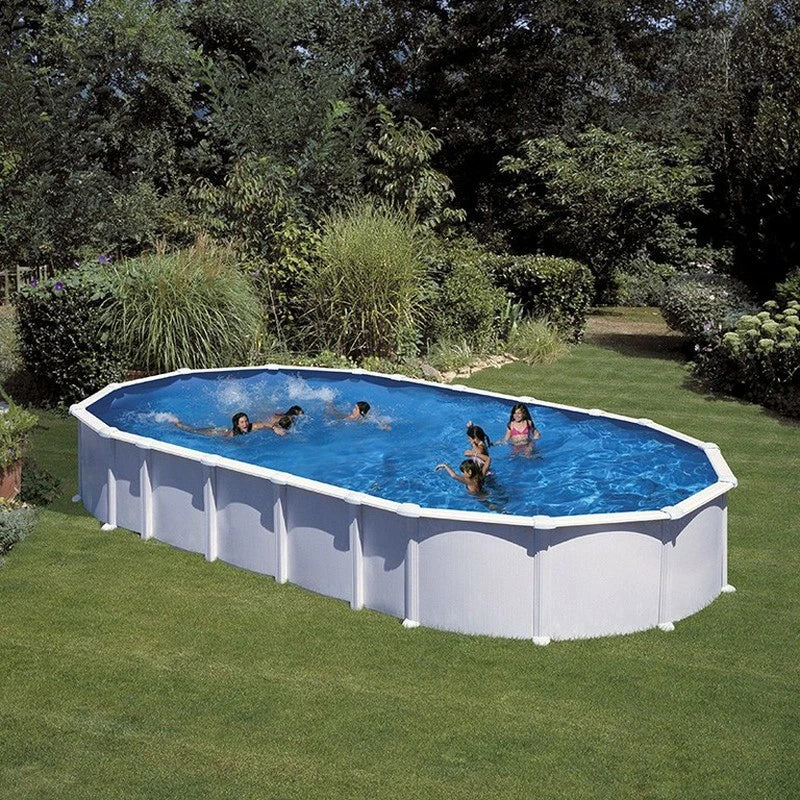 Gre Piscina Haiti Ovalada De Acero Blanca