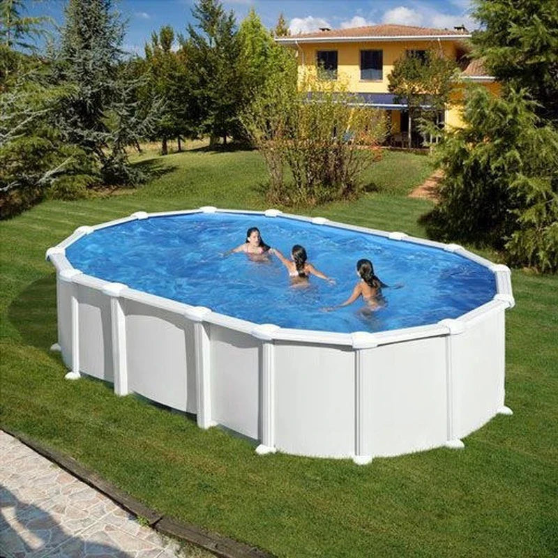 Gre Piscina Haiti Ovalada De Acero Blanca