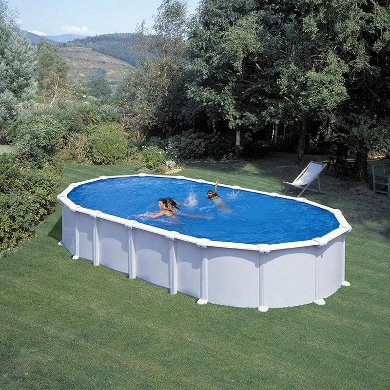 Gre Piscina Haiti Ovalada De Acero Blanca