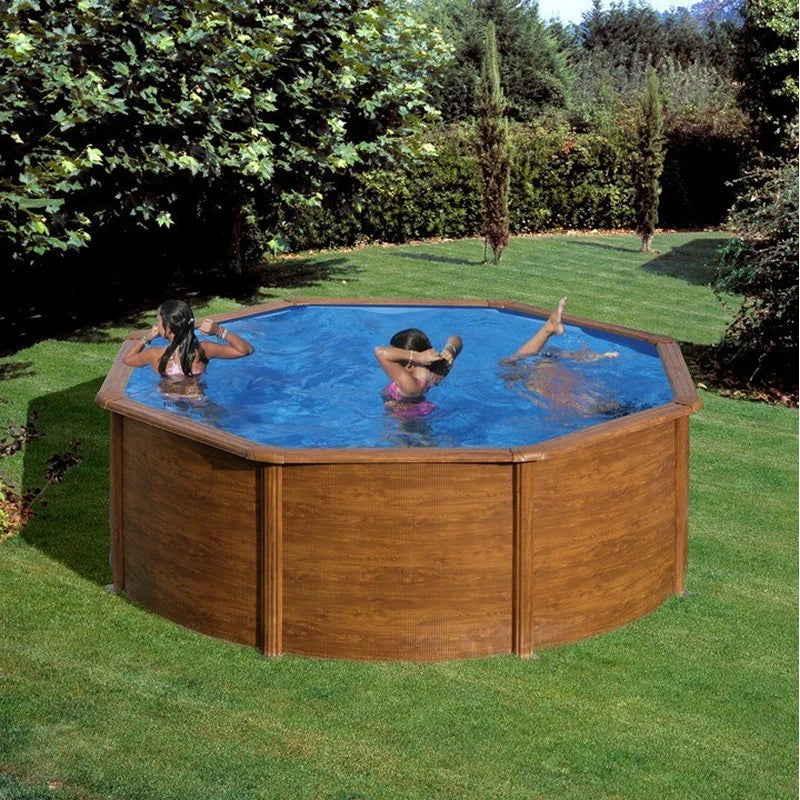 Gre Piscina Sicilia Redonda Aspecto Madera